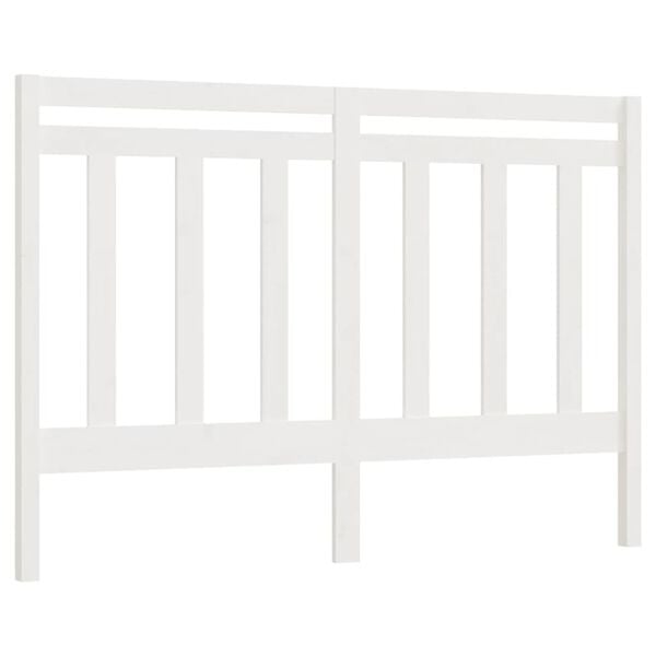 vidaXL Bed Headboard White 141x4x100 cm Solid Wood Pine