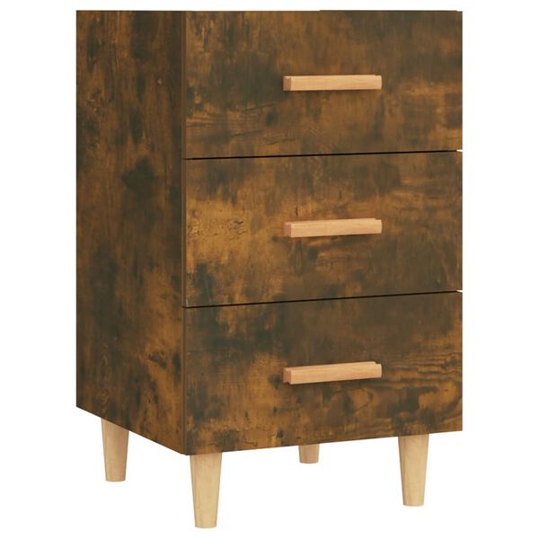 vidaXL Bedside Cabinet Smoked Oak 40x40x66 cm Engineered Wood