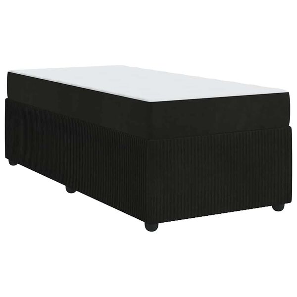 vidaXL Bed Frame with Mattress Black 90 x 190 cm Fabric