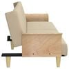 vidaXL Sofa Bed with Armrests Cream Fabric