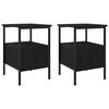 vidaXL Bedside Cabinet 2 pcs Black Oak 34 x 36 x 50 cm Engineered Wood