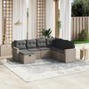 vidaXL 7 Piece Garden Sofa Set with Cushions Grey Poly Rattan