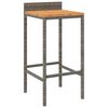 vidaXL 9 Piece Garden Bar Set Grey Poly Rattan& Solid Wood Acacia