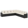vidaXL 9 Piece Garden Sofa Set with Cushions Black Poly Rattan