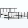 vidaXL Metal Bed Frame without Mattress with Footboard Black 180x200cm