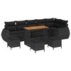 vidaXL Garden Sofa Set 10 pcs Black Poly Rattan