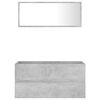 vidaXL 2 Piece Bathroom Furniture Set Concrete Grey Engineered Wood