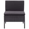 vidaXL 3 Piece Garden Lounge Set with Cushions Poly Rattan Black