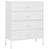 vidaXL Chest Of Drawers | White | Steel | 80x35x101.5 cm | Adjustable Feet