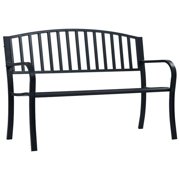 vidaXL Garden Bench Black 120 cm Steel