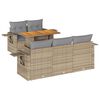 vidaXL 6 Piece Garden Sofa Set with Cushions Beige Poly Rattan