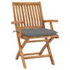 vidaXL Folding Garden Chairs with Cushions 6 pcs Solid Teak Wood