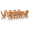 vidaXL 11 Piece Garden Dining Set 280x90x75 cm Solid Wood Acacia