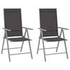 vidaXL Folding Chairs 2 pcs Textilene Black