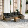 vidaXL 8 Piece Garden Sofa Set with Cushions Grey Poly Rattan