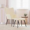 vidaXL Relaxing Chair with a Stool Cream Fabric