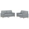 vidaXL 2 Piece Sofa Set with Pillows Light Grey Fabric