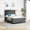 vidaXL Box Spring Bed Dark Grey and White 137 x 190 cm Fabric