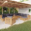 vidaXL 12 Piece Garden Lounge Set with Cushions Solid Teak Wood