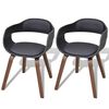 vidaXL Dining Chairs 2 pcs Black Bent Wood and Faux Leather