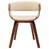 vidaXL Dining Chairs 2 pcs Cream Bent Wood and Faux Leather