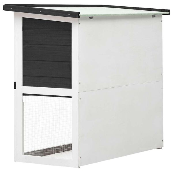 vidaXL Outdoor Rabbit Hutch 1 Door Grey Wood