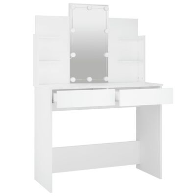 vidaXL Dressing Table with LED White 96x40x142 cm
