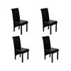 vidaXL Dining Chair | Set of 4 | Black | Wood and synthetic leather | Large