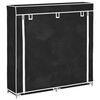 vidaXL Fabric Shoe Cabinet with Cover 115 x 28 x 110 cm Black