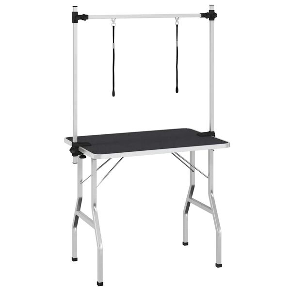 vidaXL Bath Grooming Table for Dogs Cats Pets Adjustable 2 Loops