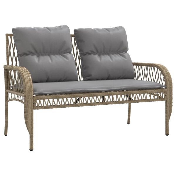 vidaXL 4 Piece Garden Sofa Set with Cushions Beige Poly Rattan