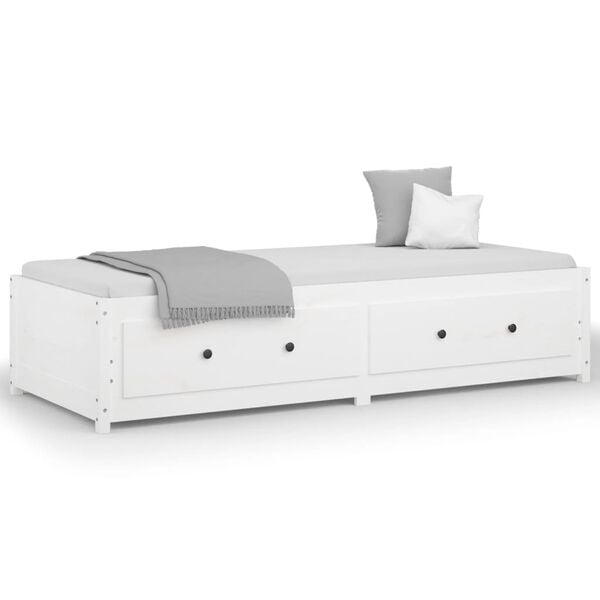 vidaXL Day Bed without Mattress White 90x190 cm Single Single Solid Wood Pine