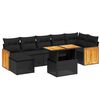 vidaXL 8 Piece Garden Sofa Set with Cushions Black Poly Rattan