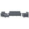 vidaXL 4 Piece Sofa Set with Cushions Dark Grey Velvet