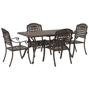 vidaXL Garden Dining Set 7 pcs White Aluminium