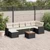 vidaXL 8 Piece Garden Sofa Set with Cushions Black Poly Rattan