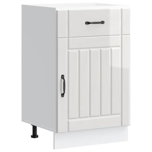 vidaXL Kitchen Base Cabinet Lucca High Gloss White Engineered Wood
