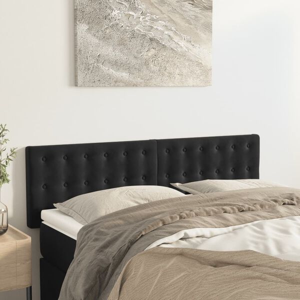 vidaXL Headboards Black 144x5x78/88 cm Velvet