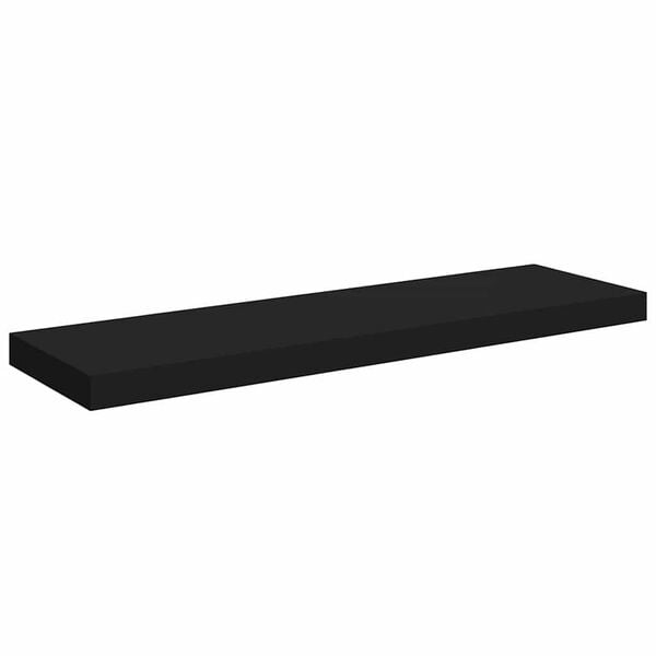 vidaXL Floating Wall Shelf Black 80x23.5x3.8 cm MDF