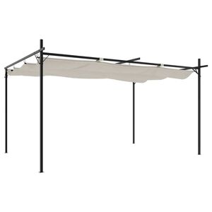 vidaXL Pergola with Retractable Roof Cream 395x292x230 cm