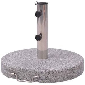 vidaXL Parasol Stand | Grey | Polished granite and stainless steel | 45 cm