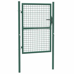 vidaXL Fence Gate Steel 100x125 cm Green