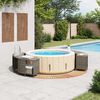 vidaXL Hot Tub Surround Grey Poly Rattan and Solid Wood Acacia