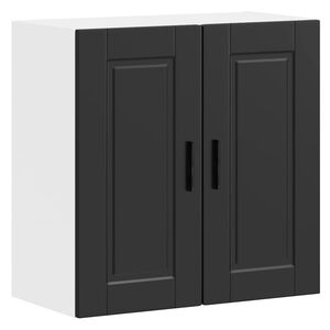 vidaXL Kitchen Wall Cabinet "Porto" Black Engineered Wood