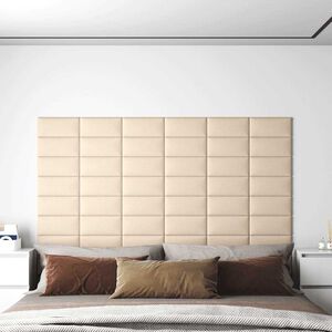 vidaXL Wall Headboard 12 pcs 30 x 15 cm Dark Grey Fabric