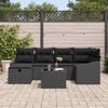 vidaXL Sofa Set with Cushion with Storage Black Poly Rattan