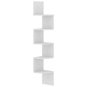 vidaXL Wall Corner Shelf | White | Engineered wood | Medium | Wall Corner Shelf