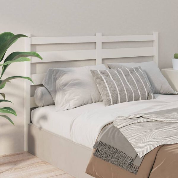 vidaXL Bed Headboard White 156x4x100 cm Solid Wood Pine