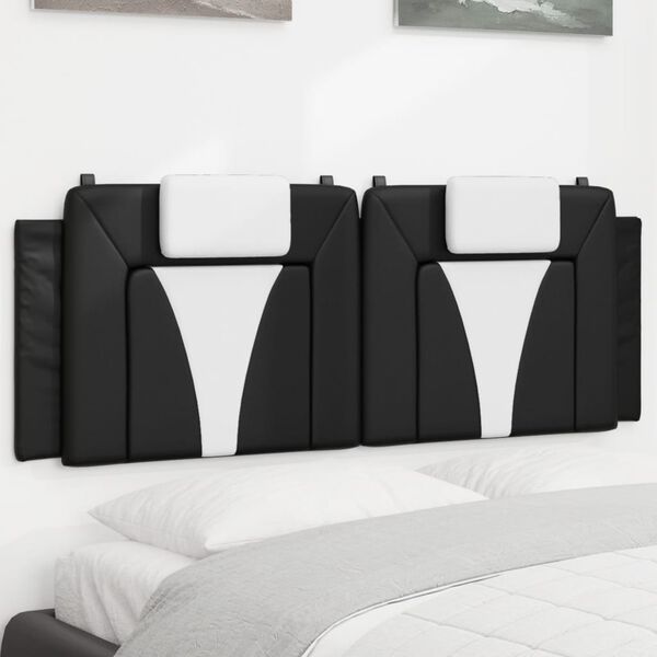 vidaXL Headboard Cushion "Viana" Black and White 153 cm Faux Leather
