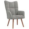 vidaXL Relaxing Chair with a Stool Light Grey Velvet